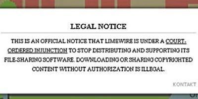 تم إغلاق متجر Limewire Music Store